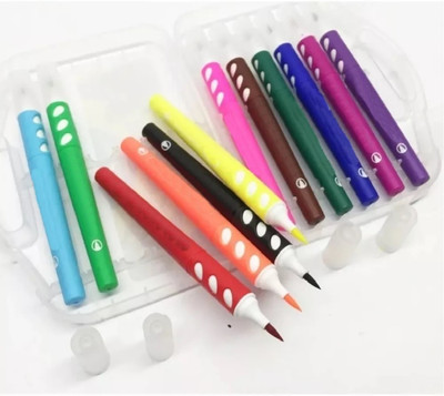Muren Stylish Superfine Brush Tip Nib Sketch Pens(Set of 12, Multicolor Brush Marker Sketch Colours)