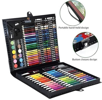 ZNIK Kids Case Art and Craft Supplies Drawing and Painting Set Great Gift Painting Drawing Kit Markers Crayon Color Pencils for Budding Artists Kids T Nib Sketch Pen(Multicolor, Red)
