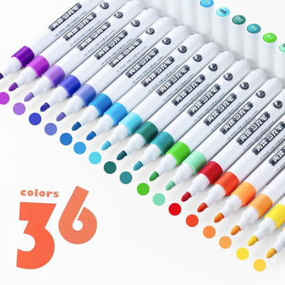 Super Toy Acrylic Pens Round Tip Nib Sketch Pens(Set of 36, Multicolor)