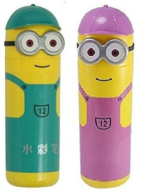 Eclet 2 Cute Cartoon Sketch Pens Box With 12 Colored Pens for Kids Smooth Nib Sketch Pens(Set of 1, Multicolor)