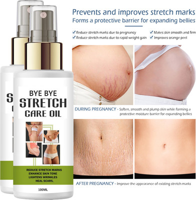 Jasoliya Bye Bye Stretch Oil Set – Reduces Wrinkles & Scars – 100ml x 2(100 ml)
