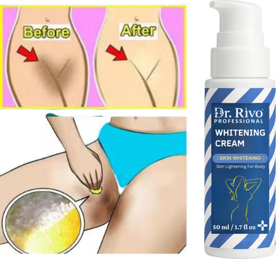 Dr.Rivo PROFESSIONAL Whitening Cream Bleaching Cream for Body Intimate Area, Underarm, Knees, Elbows, Inner Thigh, Bikini Line, Lightening Dark Spot Remover For Intimate(50 ml)