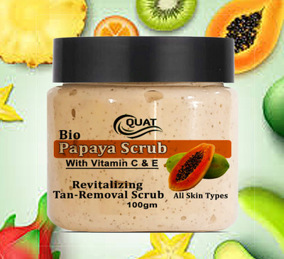 QUAT Tropical Skin Bliss: Papaya & Coconut Radiance Scrub for skin whitening Scrub(100 g)