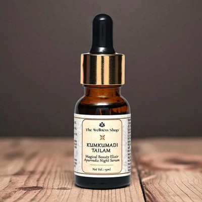 The Wellness Shop Kumkumadi Tailam Face Oil for Glowing Skin, Beauty Elixir Ayurvedic Night Serum(15 ml)