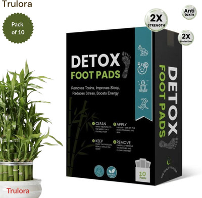 Trulora Heal Sutra Tourmaline Detox Foot Pads for Radiant Skin & Calm Routine, 10 Pads(100 g)