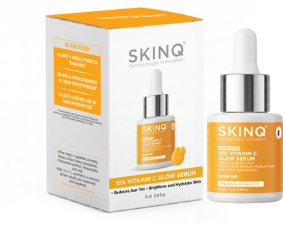 SKINQ 15% Vitamin C Serum with Ferulic Acid for Glow & Brightening 15ml(15 ml)