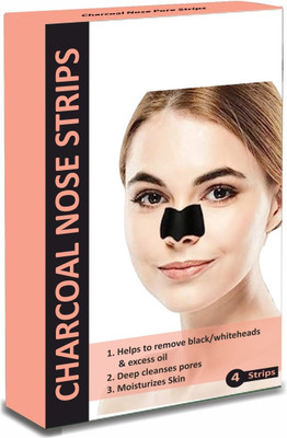 house of common 4 Pcs. Charcoal Nose Strips Combo | Blackhead Remover Nose Strips - Pack of 1(4 g)
