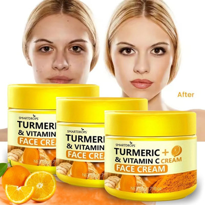 smartdrops Turmeric + Vitamin C Daily Cream | Non-Oily Texture | Simple Everyday Care Pack of 3(150 g)