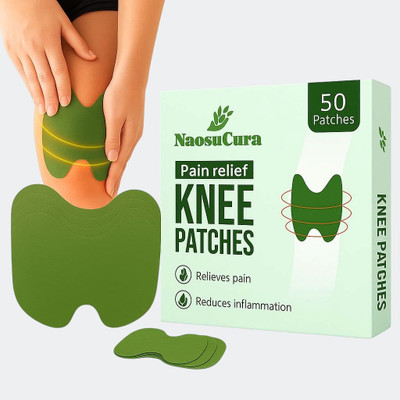 Naosucura 50 Adhesive Knee Pain Relief Patches for Stiff Joints, Cramps and Muscle Strain Plaster & Patch(50 x 1 Patches)