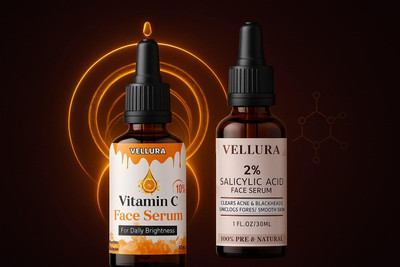 VELLURA Brightening & Acne Control Face Serum Combo – Vitamin C + Salicylic Acid for Clear, Glowing Skin(60 ml)