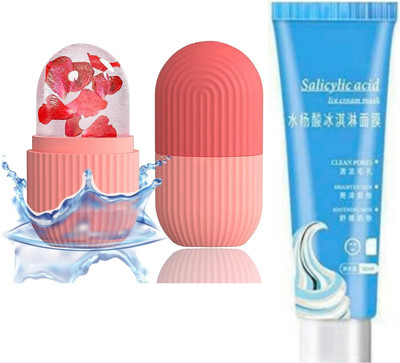 ghorela 1 Ice Roller for Face + 1 Salicylic Acid Face Wash Pack of 2(2 g)