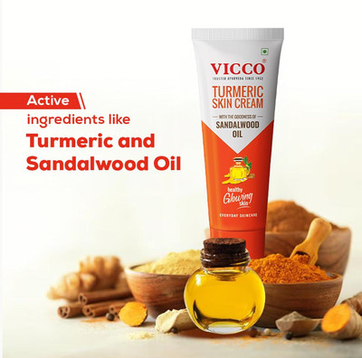 VICCO Turmeric Ayurvedic Skin Cream, With Sandalwood (70gm) Pack Of 1(70 g)