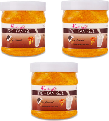 feelhigh De-tan -tan removal gel -enriched with Milk & Honey -pack3(500 g)