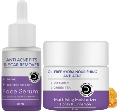 DERMISTRY Salicylic Acid Acne Open Pores Scar Spots Marks Removal Face Serum & Moisturizer(80 ml)