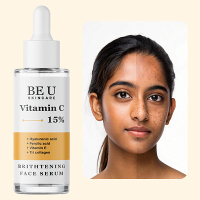 Be U Face Serum for Collagen Support – Vitamin C + HA + Ferulic Acid + Vitamin E for Plump, Firm, Glowing Skin(30 ml) Be U Face Serum for Collagen Support – Vitamin C + HA + Ferulic Acid + Vitamin E for Plump, Firm, Glowing Skin(30 ml)
