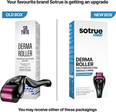 Sotrue Derma Roller For Hair Growth 1 mm with 540 Titanium Needles(20 g)
