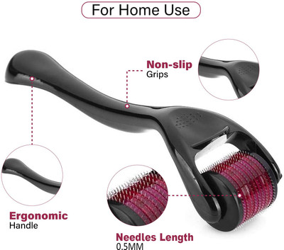GOLDINKS 0.5 mm 540 Micro Needles Beard Growth & Hair Regrowth Massager Roller system(100 g)