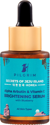 Pilgrim Alpha Arbutin & Vitamin C Brightening Skin Face Serum | Fades Dark Spots & Hyper Pigmentation | Experience Glowing Skin | Dermatologically Tested | For Men & Women | All Skin(30 ml)