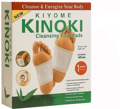 KIYOME KINOKI Foot Pads for Stress Relief Sleep - KINOKI-Remove Toxins, Rest and Pain Free, Premium Organic Adhesive Foot Patches (Pack of 10 Pec For 5 Day)(100 g)