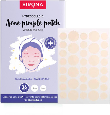SIRONA Acne Pimple Patch for Face with Hydrocolloid & Salycylic Acid - 36 Patches(20 g)