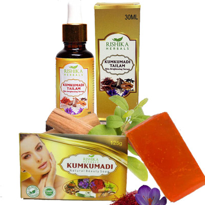 RISHIKAHERBALS Beauty Soap Kumkumadi Tailam Combo Pack(185 g)