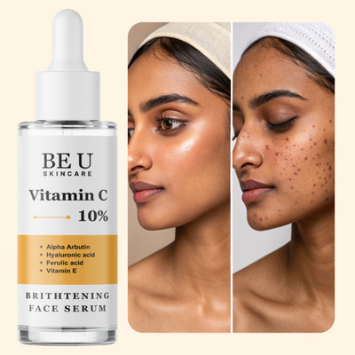 Be U Bright & Clear Skin Face Serum – Vitamin C, Alpha Arbutin, Ferulic Acid Hydrate, Brighten & Fade Dullness & Pigmented Skin(30 ml)