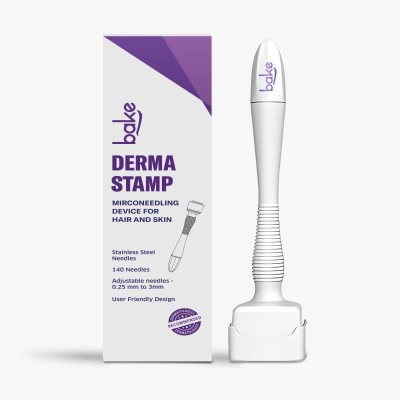 Bake Derma Stamp for Hair & Beard Growth | Adjustable Needles 0.25mm to 3mm | Reduces Acne Marks & Hair Repair(50 g)