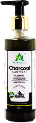 ALFA YOUTH Charcoal’s origin and skin-friendly nature face wash Face Wash(200 ml)