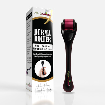 HERBNATURO Derma Roller For Hair Growth 0.5 mm with 540 Titanium Needles(50 g)