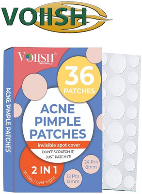 VOIISH Acne Pimple Patch Waterproof Absorbs & Flattens Acne Overnight Patches (36)(20 g)