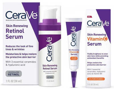 CeraVe skin renewing retinol serum 30 ml + 30 ml vitamin c serum(60 ml)