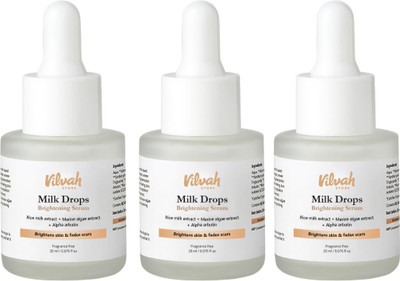 Hegza Vilvah Milk Drops Face Serum – Alpha Arbutin Formula for Skin Brightening & Scar Fading(59 ml)