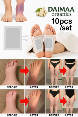 Daimaa Organics Detox Foot Patch Pain Stress Relief Body Cleansing Toxins Remover Adhesive Pads Plaster & Patch(10 x 1 g)