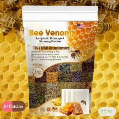 GOIEZ Pain Relief Detox Bee Venom Foot Patches For Nighttime Use (10 Patches)(100 g)