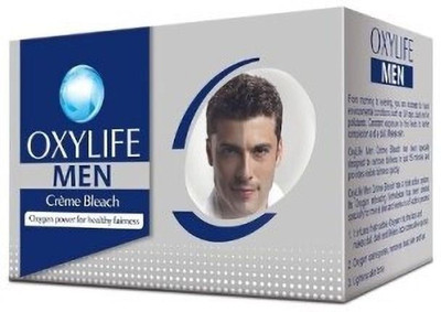 Oxylife Men Creme Bleach 150gm Oxygen Power for Healthy Glow 3 Benefits Removes Tan(150 g)