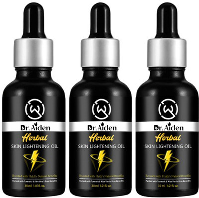 DR. AIDEN Herbal Skin Lightening face Oil With Haldi & Aloe Vera for Glowing Skin, Helps Reduce Dark Spots, Dull And Damaged Skin Repair,(0.9 ml)