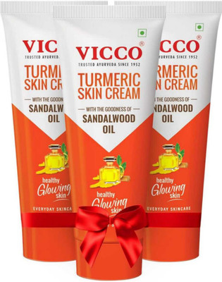 VICCO Vicco Turmeric Ayurvedic Skin Fairness With Sandalwood Cream New Pack 30gm 3pc(90 g)