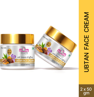 mom touch Ubtan Night Face Cream Turmeric Saffron for All Skin type Moisturizer Pack of 2(50 g)