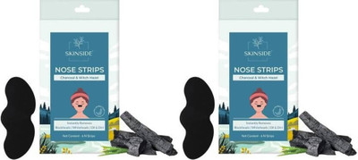Skinside Blackhead Remover Nose Strips with Charcoal & Witch Hazel | (Pack of 2) | total 12 Patch(20 g)