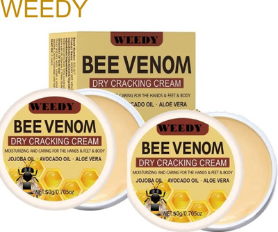 WEEDY Bee Venom Dry Cracking Cream Pack of 2 for Silky Soft Skin(60 g)