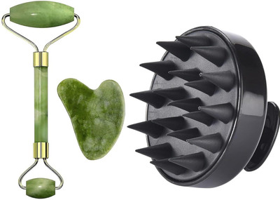 RUGY Facial Massager Jade Roller & Gua Sha &Hair Scalp(100 g)