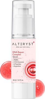Alteryst DNA Renew Repair Complex Face Serum | PDRN + Exosome + Peptide + Argireline Serum | Helps Improve Skin Firmness, Elasticity & Hydration(30 ml)