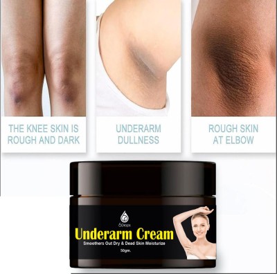 6Drops Intimate & Underarms & Inner Thighs Cream for Whiting, Glowing, Removed Black Dark Spots(50 g)