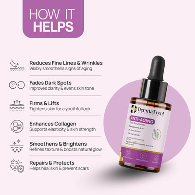 DermaTreat Essentials Natural Anti-Aging Face Serum | Fights Signs of Aging | Dermatologically Tested | 10ML(10 ml)