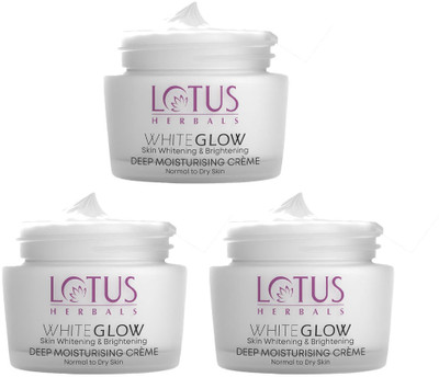 LOTUS HERBALS Whiteglow Skin Whitening & Brightening Deep Moisturising Cream 40G (Pack of 3)(120 g)