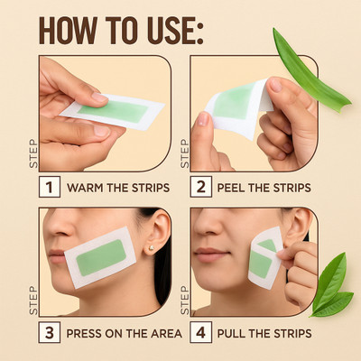 PRC HERBAL Fast & Easy Facial Wax Strips – Smooth Skin Anytime Pack of 2(200 g)