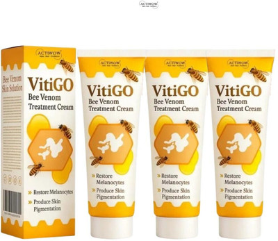 ACTIWOW Vitigo Bee Venom Cream for Smooth and Clear Back Skin 3 Pcs QA1(300 g)