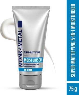 MONK&METAL Super-Mattyfying 5-in-1 Moisturizer for Men, Oil Control & Matte Finish(75 g)