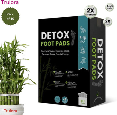 Trulora Heal Sutra Bamboo Vinegar Foot Patches for Clearer Skin & Evening Calm, 10 Pads(100 g)