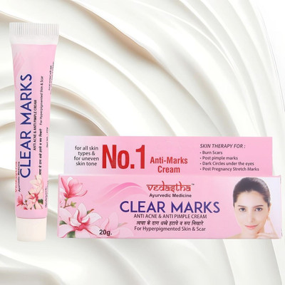 Vedastha Clear Marks Face Cream Fades Acne Scars, Dark Spots & Blemishes | Daily Glowing(20 g)